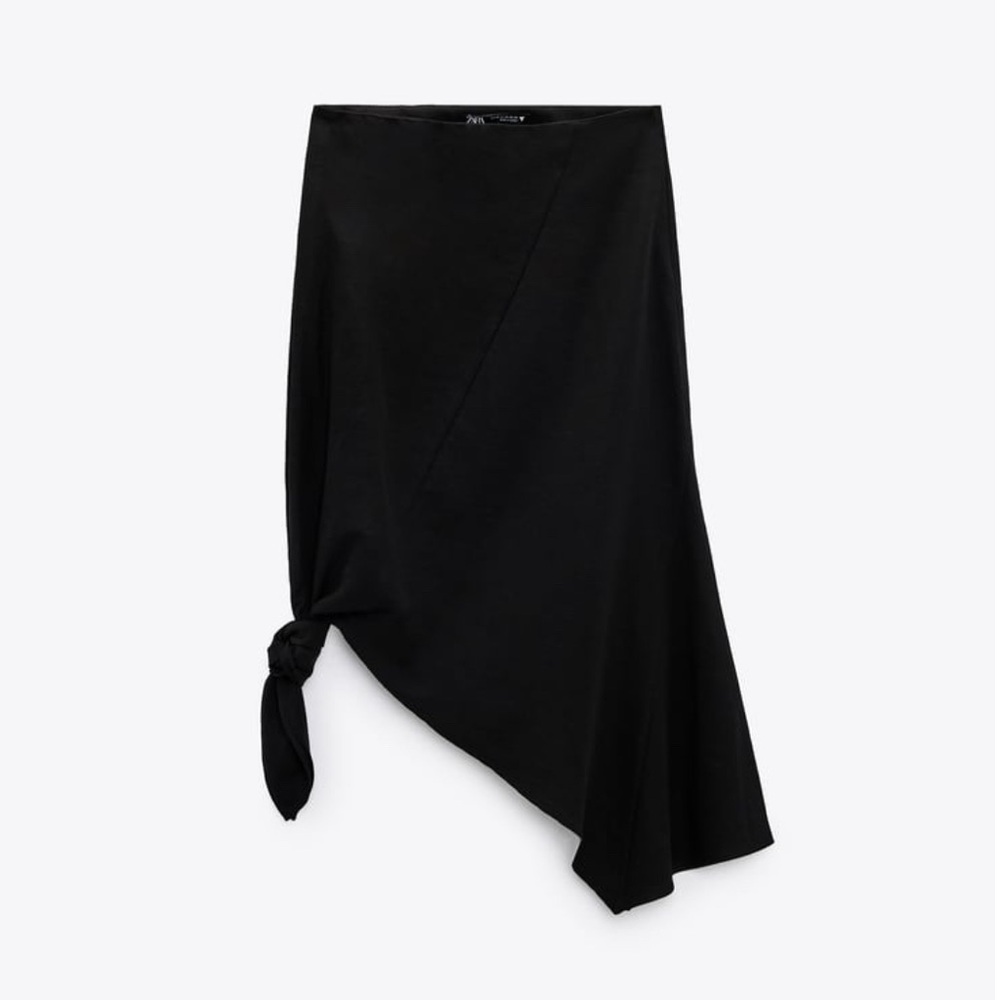 ASYMMETRIC LINEN BLEND SKIRT
